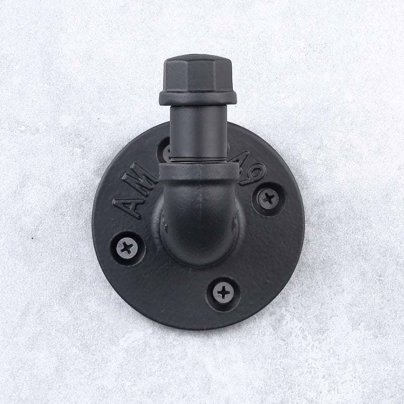IMQOQ 3 Pack Industrial Style Robe Towel Hook Wall Mounted Metal Iron Pipe Coat Hanger Hat Holder Bag Rack for Bathroom Bedroom Kitchen, Rust Free, Black - Image 2